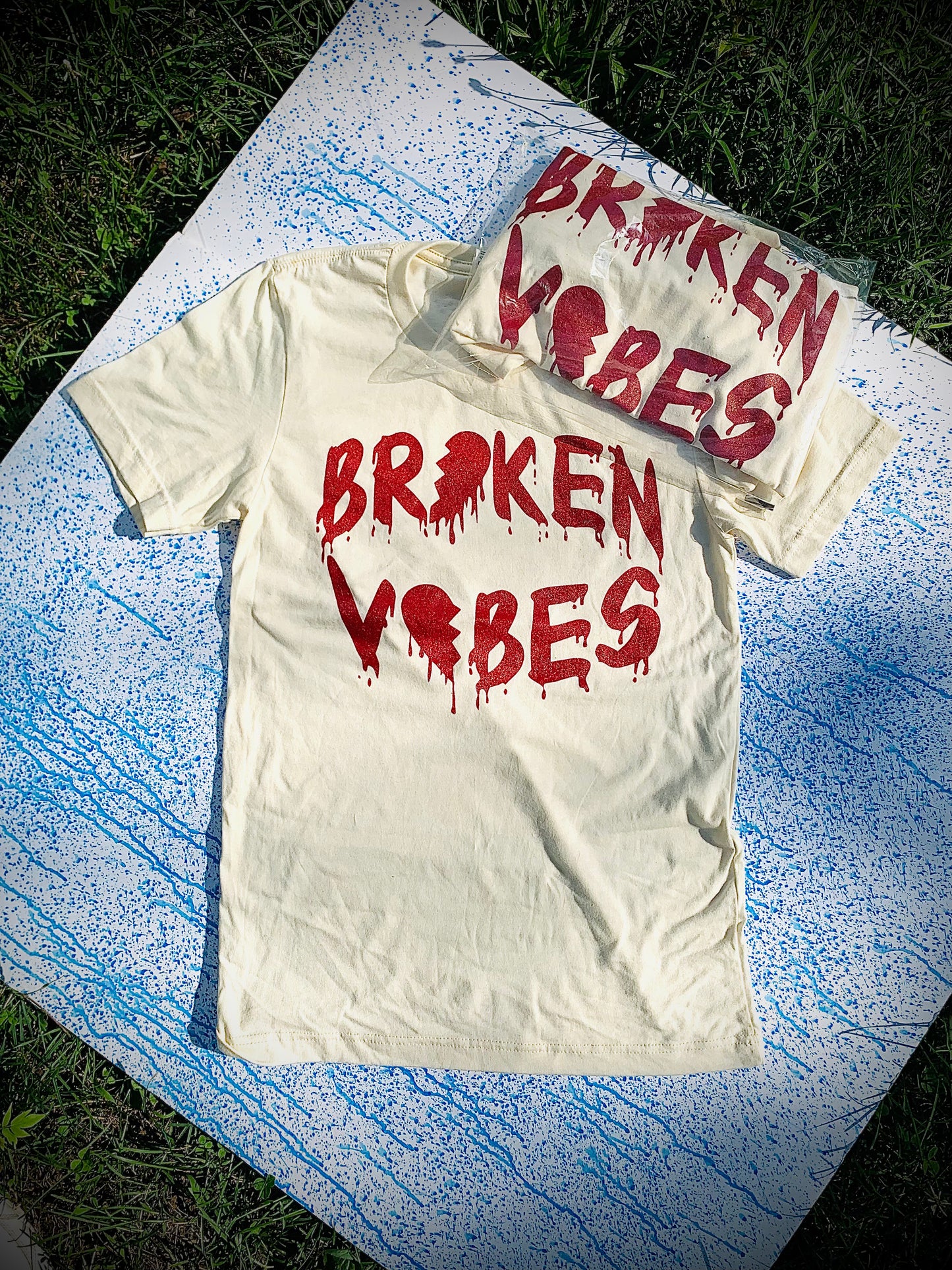 Cream Broken Vibes T-Shirt